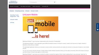 UniLearn mobile - University of Huddersfield - Students