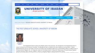 THE POST GRADUATE SCHOOL UNIVERSITY OF IBADAN ...