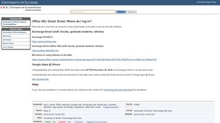 Office 365, Gmail, Email, Where do I log in? - University of Illinois ...