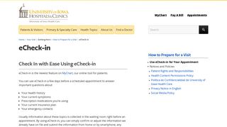 eCheck-in | University of Iowa Hospitals & Clinics