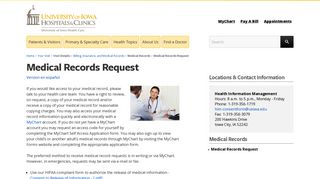 Medical Records Request | University of Iowa Hospitals & Clinics
