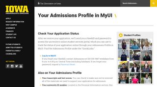 Your Admissions Profile in MyUI | Undergraduate Admissions - The ...