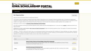 Our Opportunities - University of Iowa Scholarships