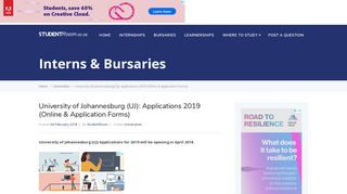 University of Johannesburg (UJ): Applications 2019 (Online ...