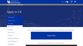 Apply to UK | Undergraduate Admission - University of Kentucky