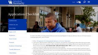 Application Checklist - University of Kentucky