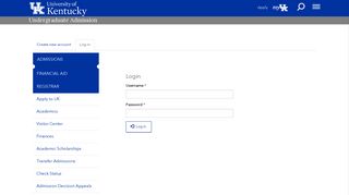 User Login | Undergraduate Admission - University of Kentucky