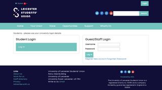 Login - University of Leicester Students' Union