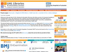 University Hospitals of Leicester NHS Trust Libraries & Information ...
