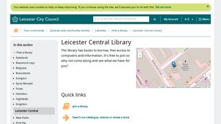 Leicester Central Library - Leicester City Council