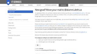 New grad? Move your mail to @alumni.uleth.ca | IT Services