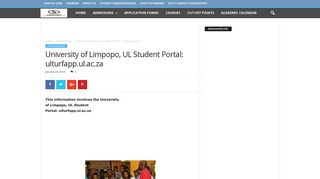 University of Limpopo, UL Student Portal: ulturfapp.ul.ac.za - Explore ...