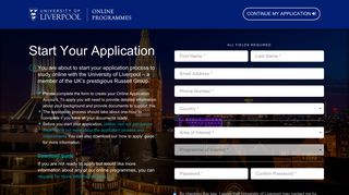 University of Liverpool Online: Complete your application
