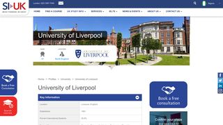 University of Liverpool courses and application information