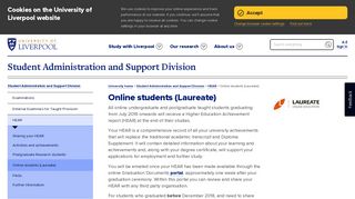 Online students (Laureate) - University of Liverpool