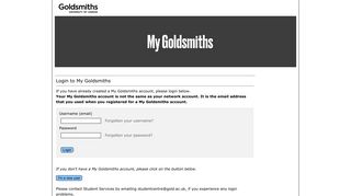 MyGoldsmiths Login - Goldsmiths, University of London
