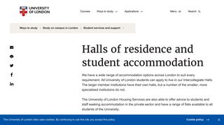 Halls of residence and student accommodation | University of London