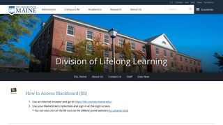 Blackboard - Division of Lifelong Learning - University of Maine