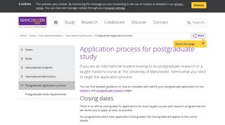 Postgraduate applications | International | The University of Manchester