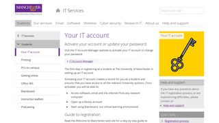 Your IT account (The University of Manchester) - IT Services