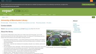University of Manchester Library - Copac - Jisc