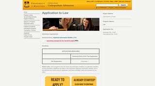 University of Manitoba - Student Affairs - Admissions - Application to Law