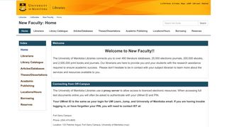Library Catalogue - New Faculty - LibGuides at University of Manitoba
