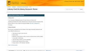 Library Card & Library Account - LibGuides - University of Manitoba