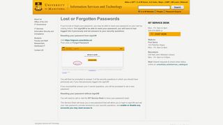 University of Manitoba - Information Services and Technology - Lost or ...