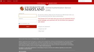UMD CAS - Central Authentication Service - University of Maryland