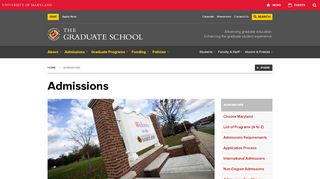 Admissions | The University of Maryland Graduate School