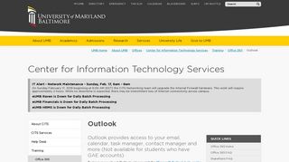 Outlook - University of Maryland, Baltimore