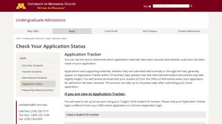 Check Your Application Status | UMD
