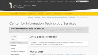 UMID Login Reference - University of Maryland, Baltimore