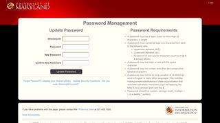 Password Management - Directory ID - Umd