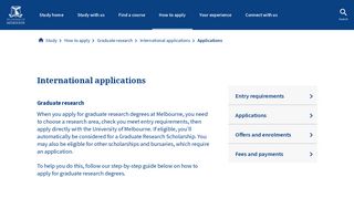 Applications - Study - University of Melbourne
