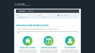 Student Village Melbourne - welcome to the student portal