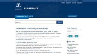 Student email on mobile/portable devices - ask.unimelb Home