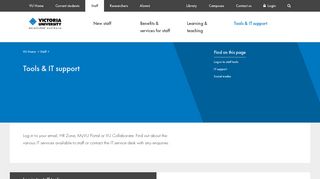 Tools & IT support | Victoria University | Melbourne Australia