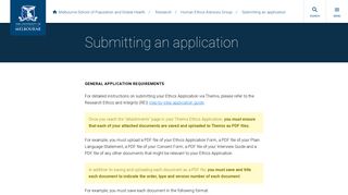 Submitting an application - Melbourne School of Population & Global ...
