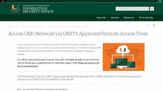 Access UM's Network via UMIT's Approved Remote Access Tools ...