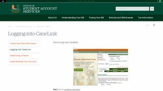 Logging into CaneLink | Office of Student Account Services | University ...