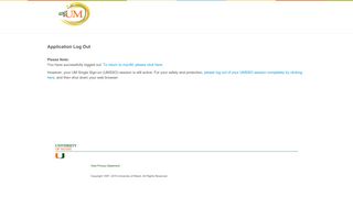 myUM Portal - UM Single Sign-On Error Page - University of Miami