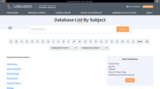 Database List By Subject: Business | University of Miami Libraries