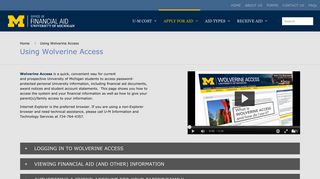 Using Wolverine Access – University of Michigan Office of Financial Aid