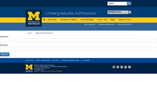 User account - Undergraduate Admissions - University of Michigan