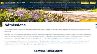 Admissions - Rackham Graduate School: University of Michigan