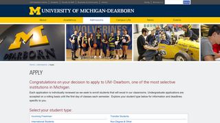 Apply - University of Michigan-Dearborn