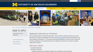 How to Apply - University of Michigan-Dearborn