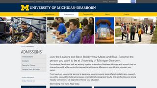 Admissions - University of Michigan-Dearborn